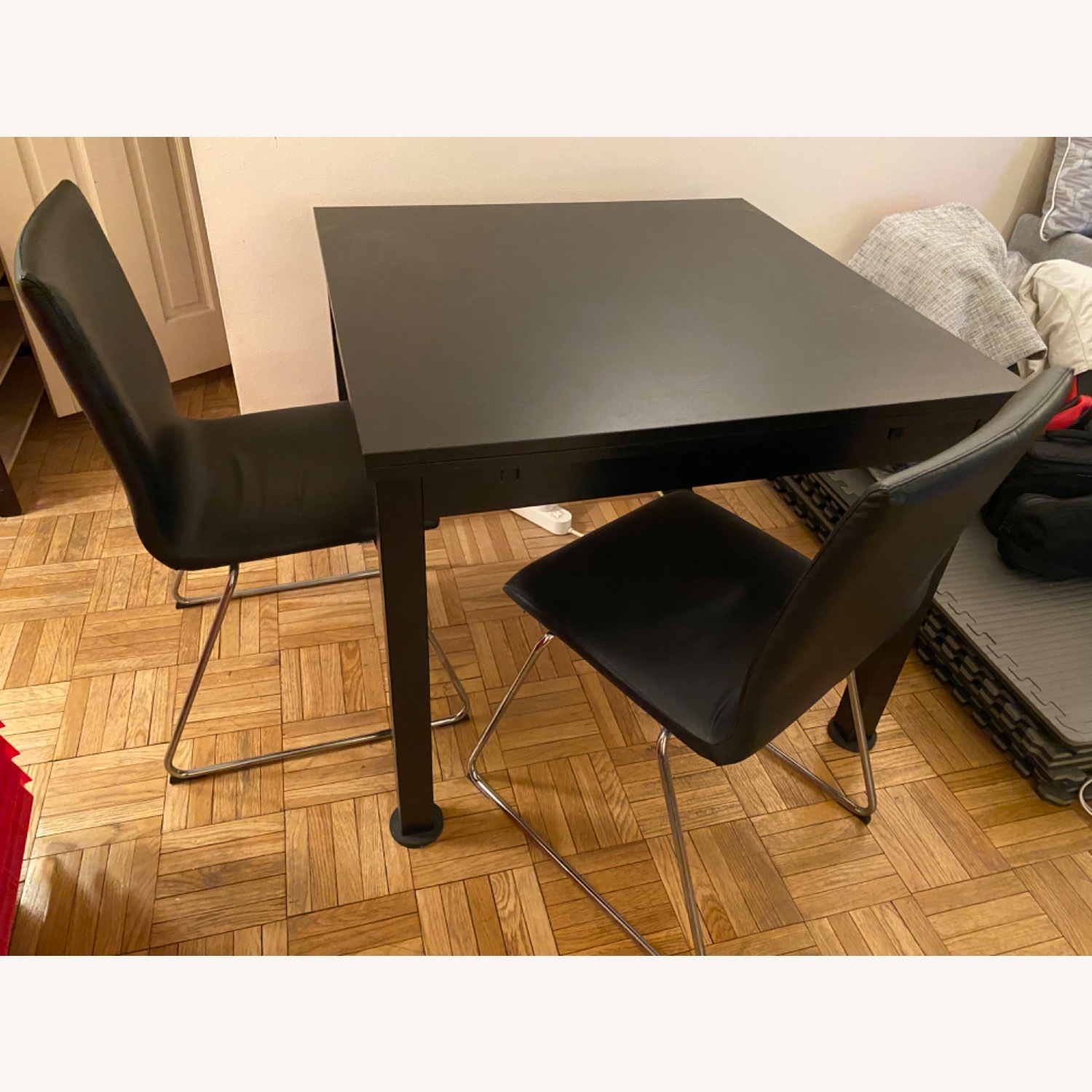 IKEA 2 Volfgang Black and Chrome Chairs - AptDeco