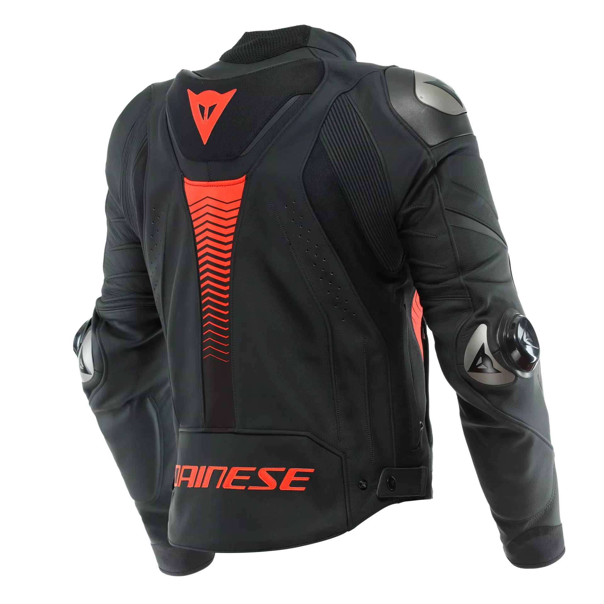 SUPER SPEED 4 - MEN'S MOTORCYCLE LEATHER JACKET | BLACK-MATT/FLUO