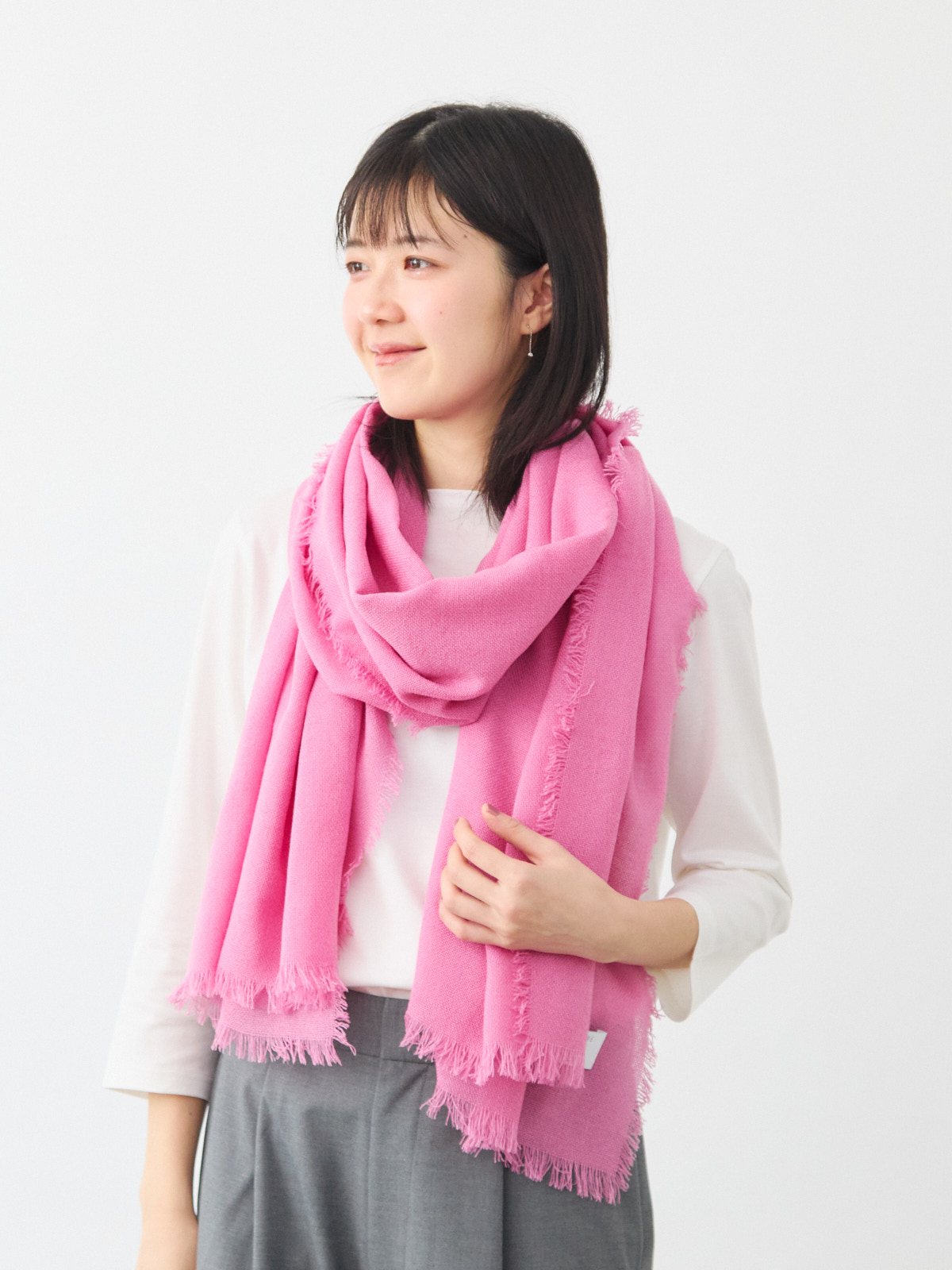カシミヤシルクエアリーストール/ピンク | Factelier (ファクトリエ)