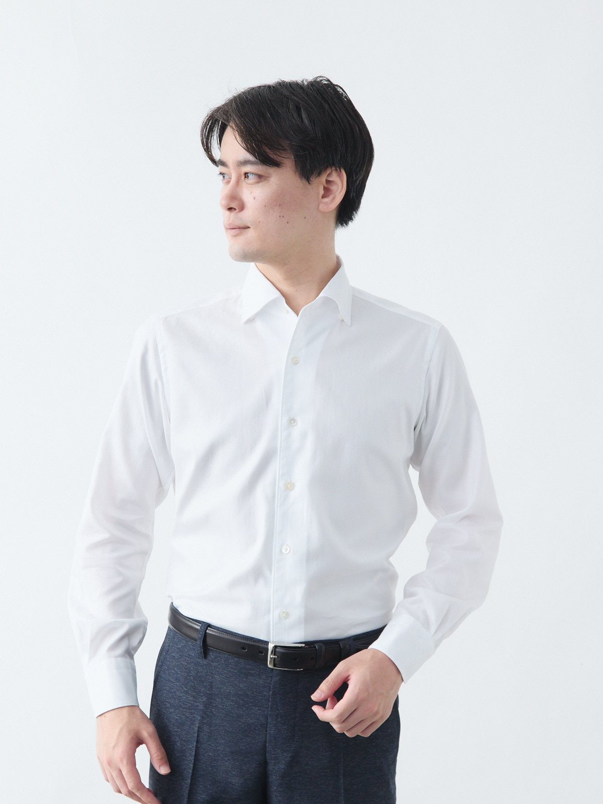 For CoolBiz, 上質コットン100%ループボタンダウンシャツ/ロイヤル