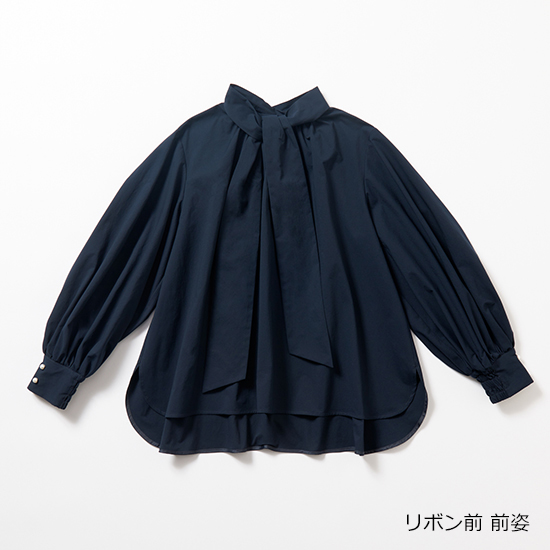 優待価格[THREE SQUARE]スタンドカラー2WAYリボンブラウス | KOBUNSHA