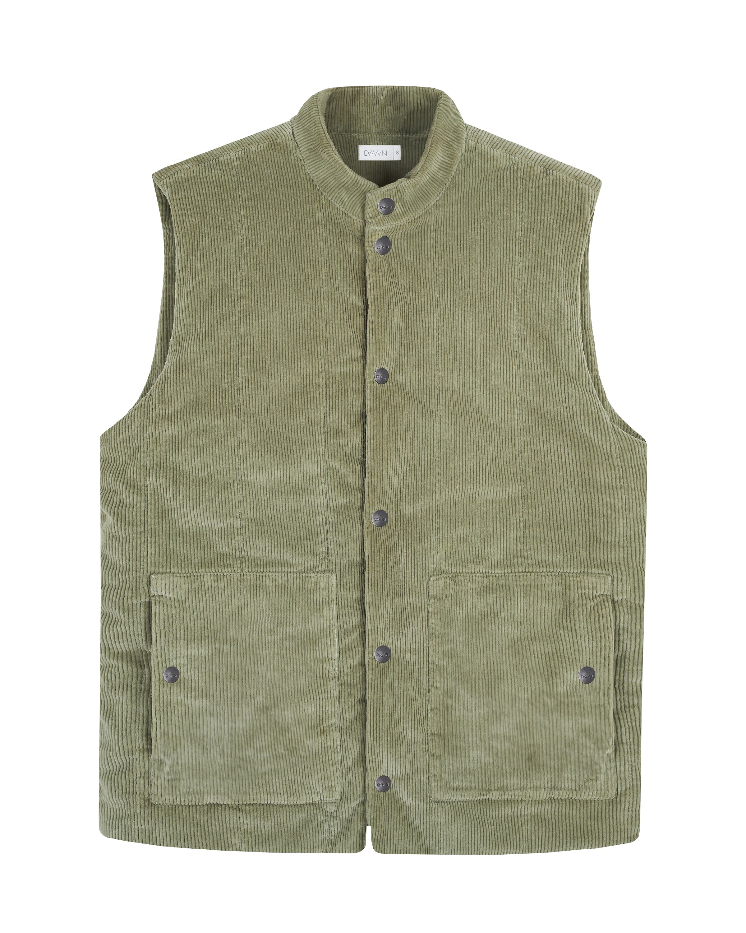 KASHEW Vest Corduroy - Padded - Sage Green - Menswear