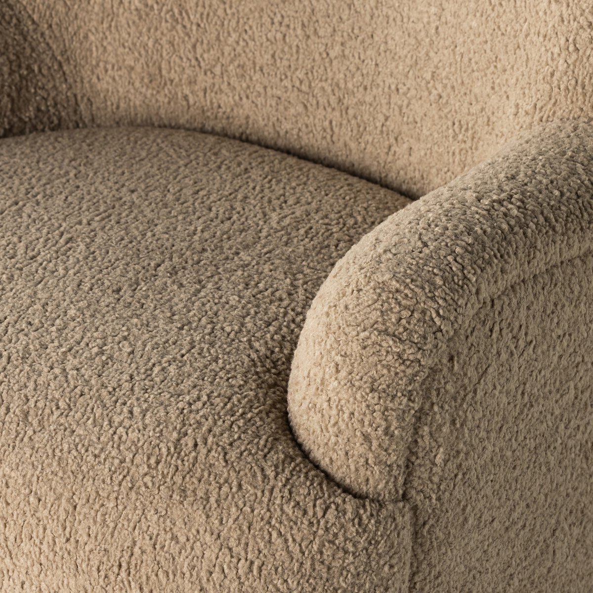 Kadon Swivel Chair Sheepskin Camel Four Hands