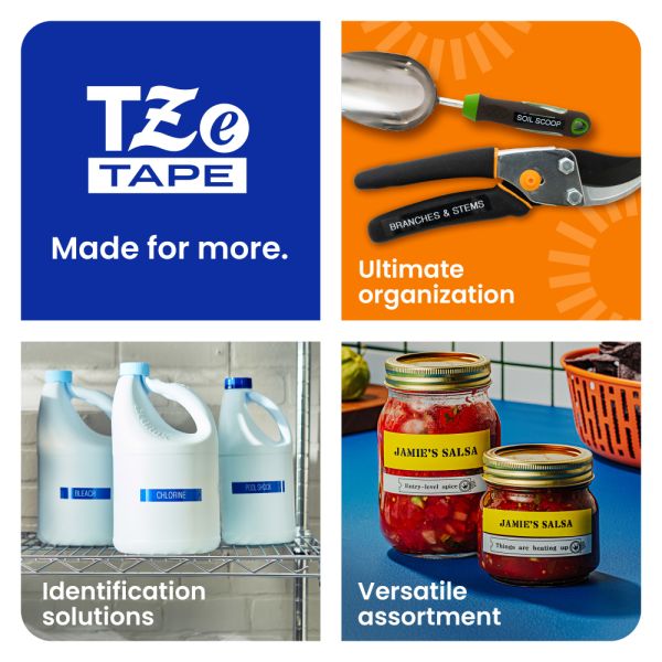 Brother TZe-335 White-On-Black Tape, 0.5