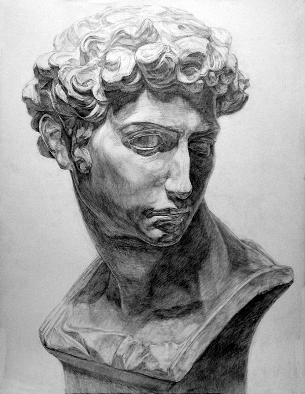 石膏デッサン（メディチ）-鉛筆デッサン描き方｜デッサン初心者のため