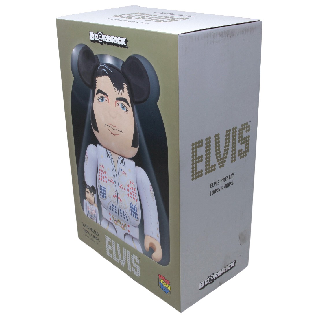 medicom elvis presley 100% 400% bearbrick figure set white