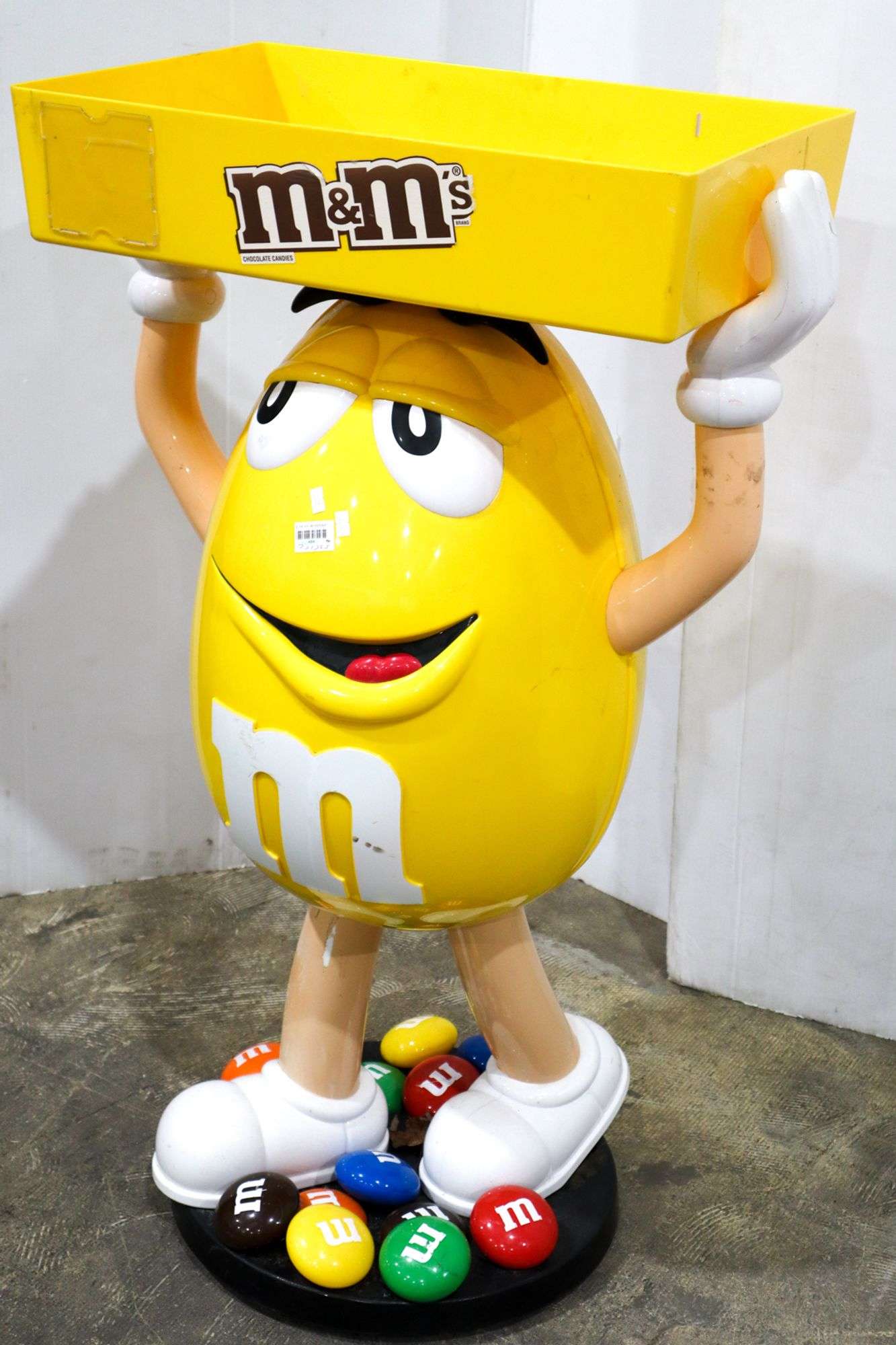 Vintage M&M Candy Store Sales Display With Tray - Yellow - - 27 x