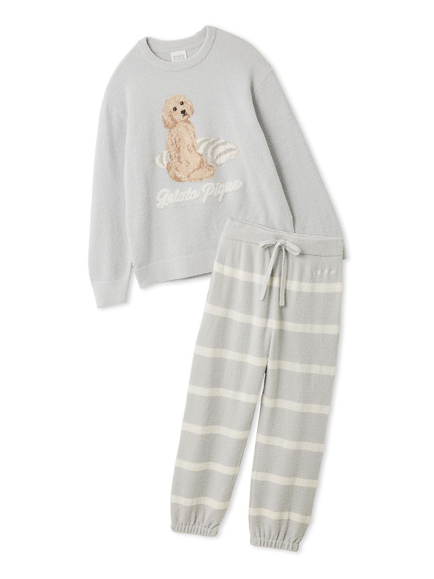 ONLINE限定】【UNISEX】エアリーモコプレイフルDOGジャガードプル