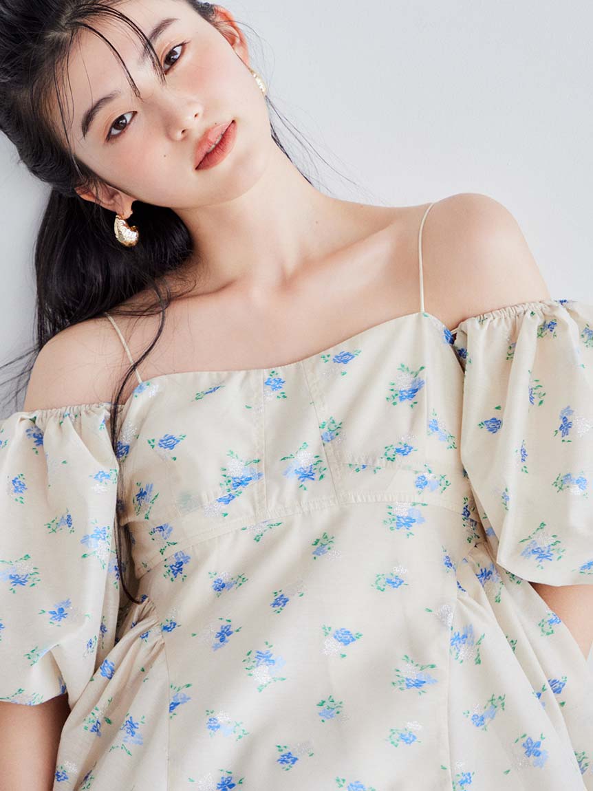 WEB限定カラー】3wayシアージャガードペプラムブラウス(ビスチェ