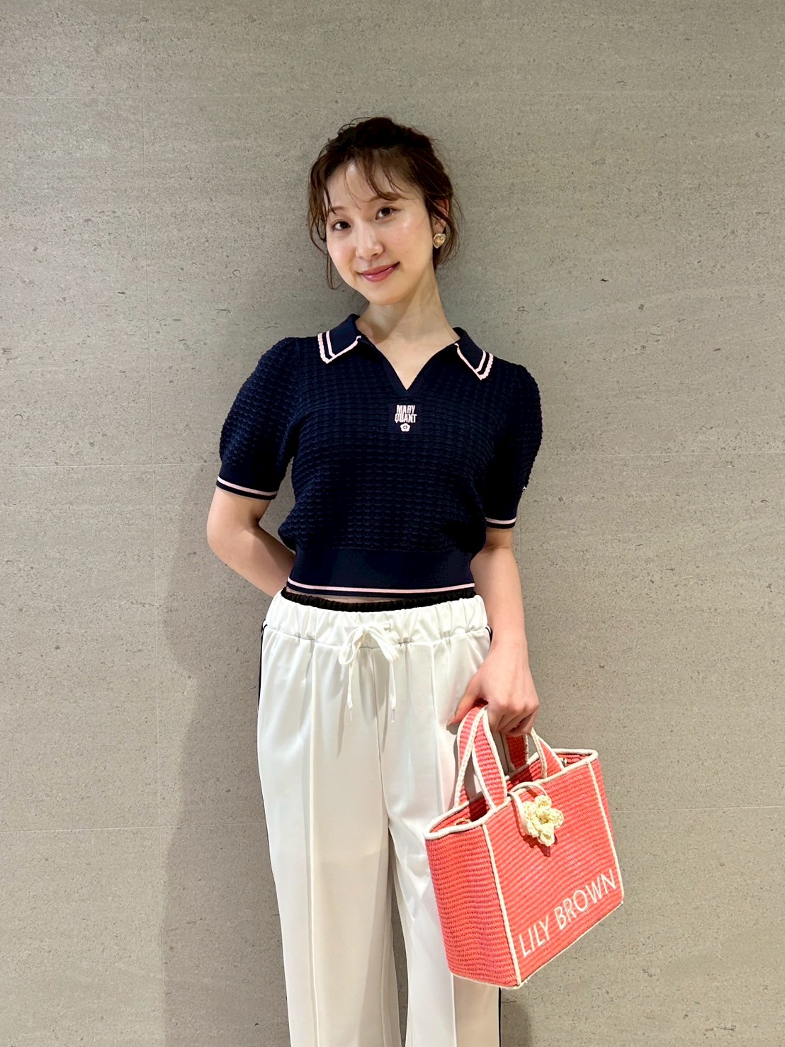 LILY BROWN×MARY QUANT】シアーポロニットトップス(ニット)｜トップス