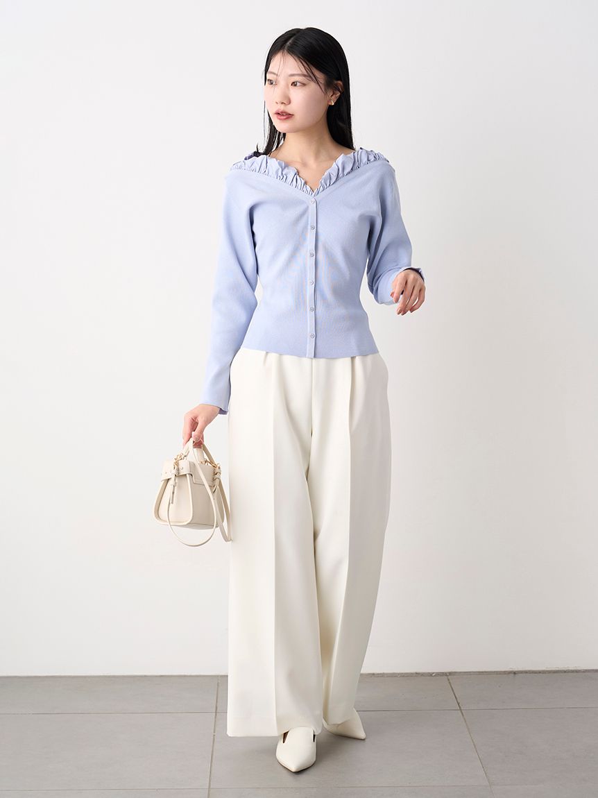 HANAE MORI×CELFORDコラボ】 ハートネックリブニットプルオーバー