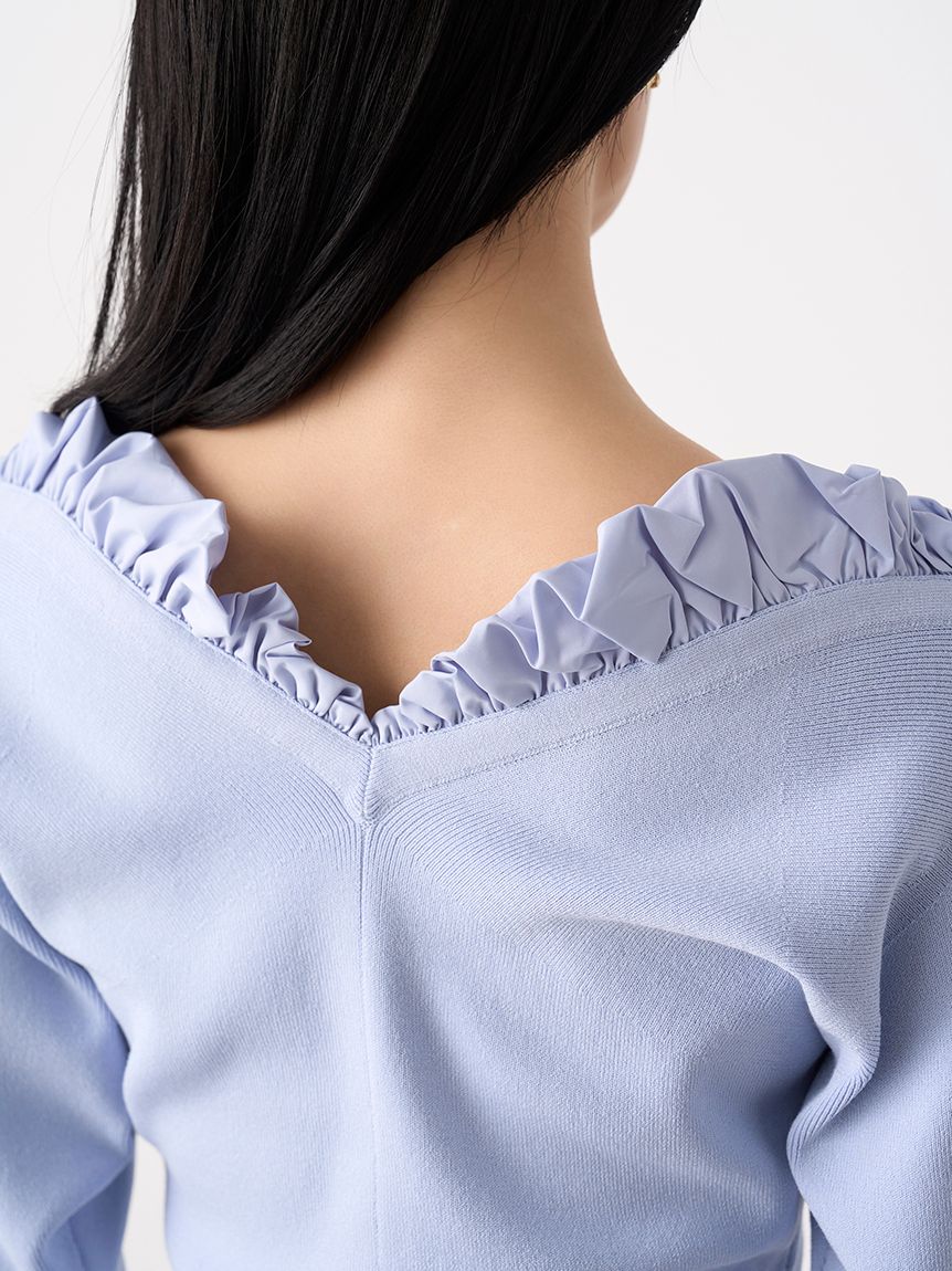 HANAE MORI×CELFORDコラボ】 ハートネックリブニットプルオーバー