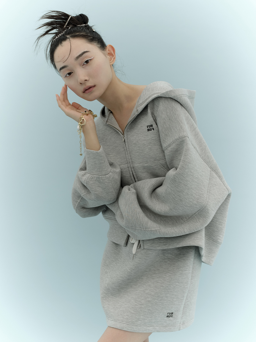 ロゴ刺繍フーディーセットアップ(セットアップ)｜ワンピース｜FURFUR