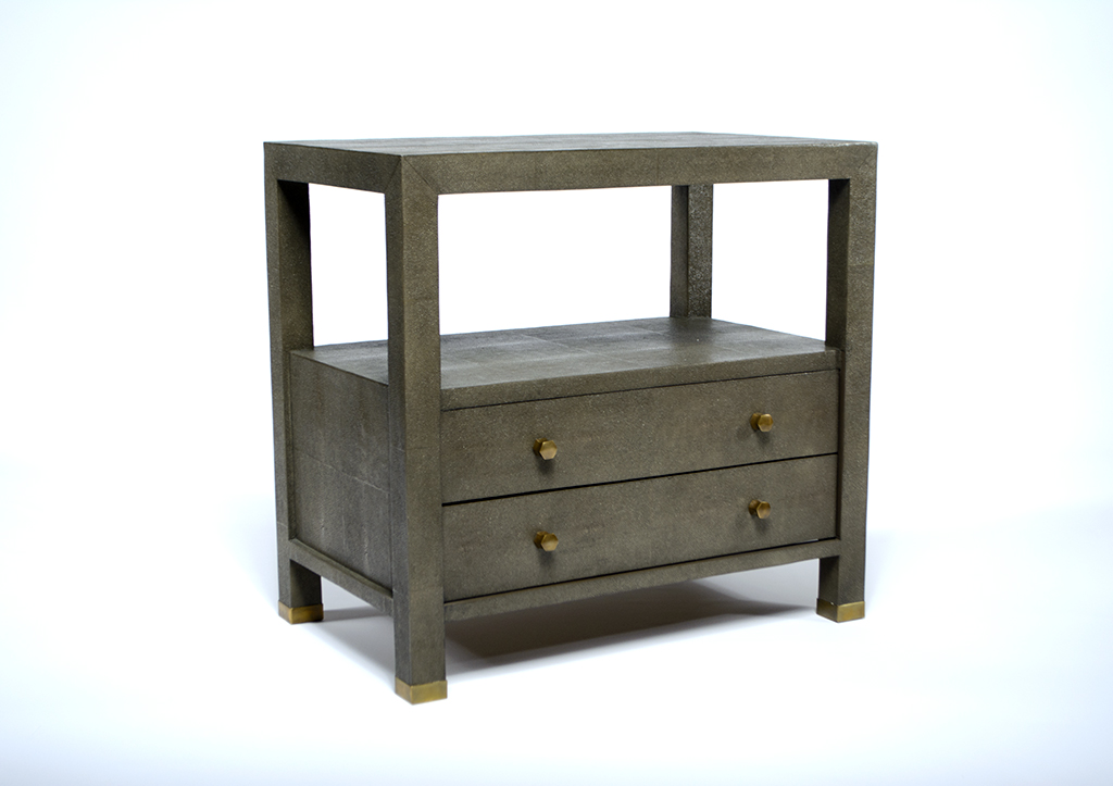 Alden Seal Faux Shagreen Nightstand - Mecox Gardens