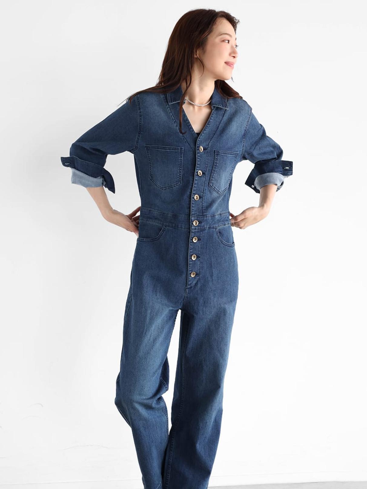 ストレッチデニムジャンプスーツ - Vin - Vin｜YAMADAYA STORE