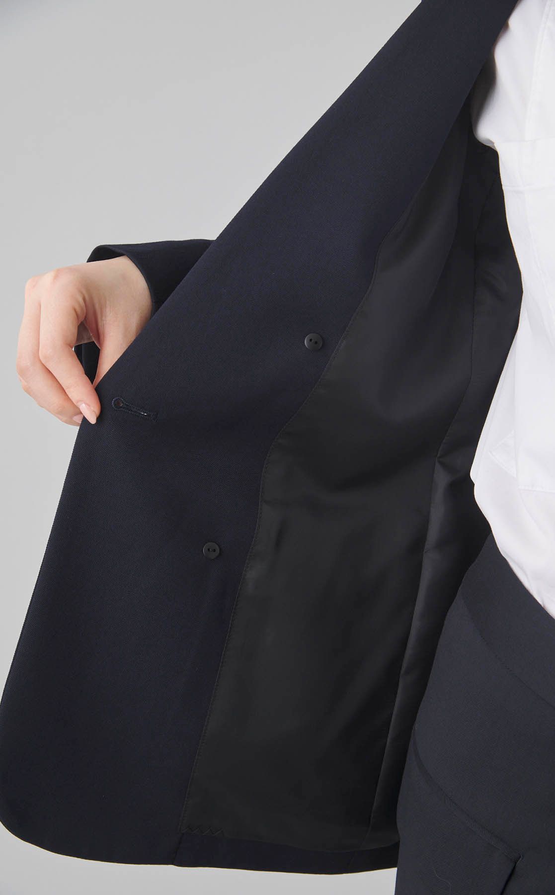 CINOH｜ノーカラーパールボタンジャケット