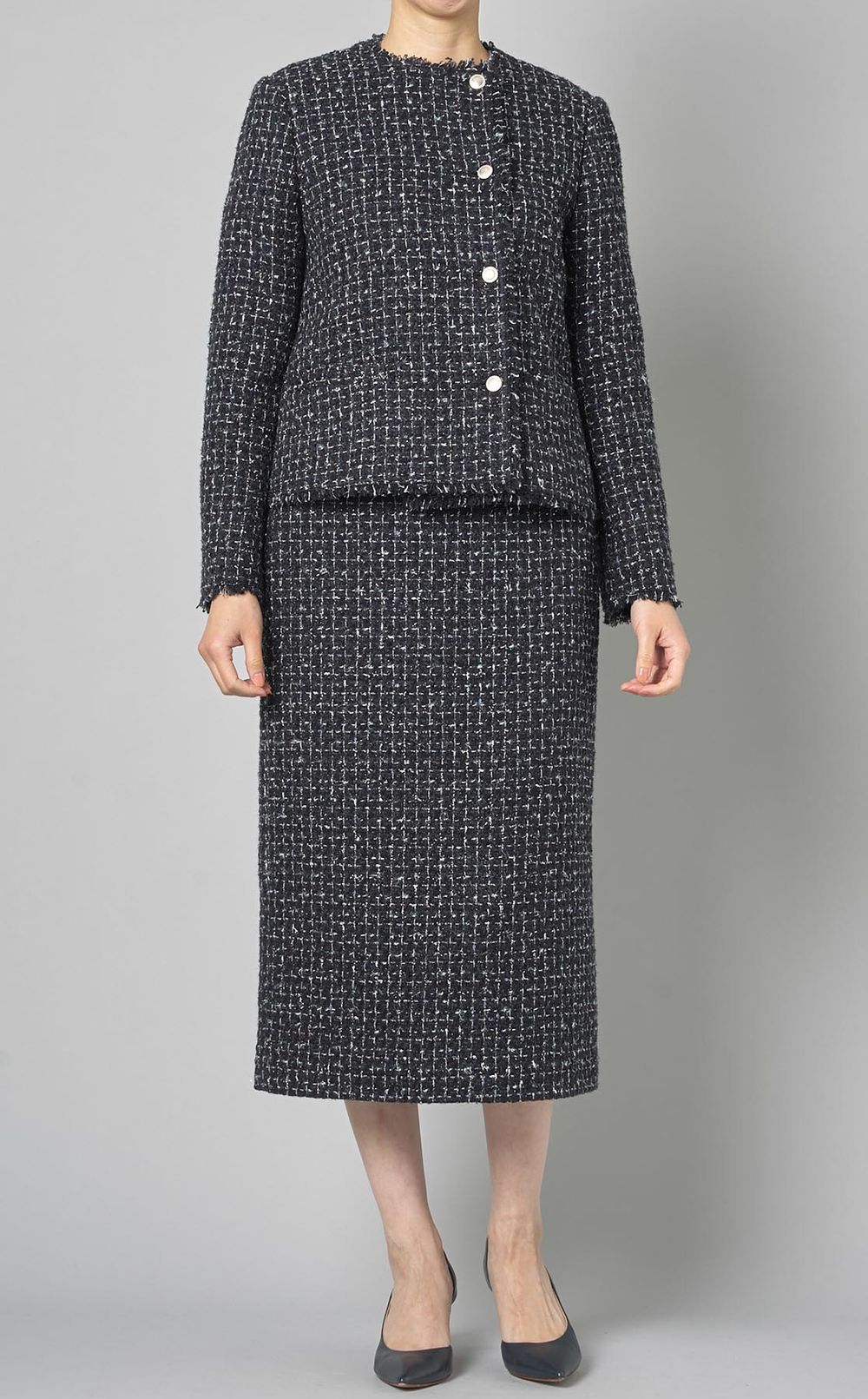 Theory luxe｜ツイードノーカラージャケット