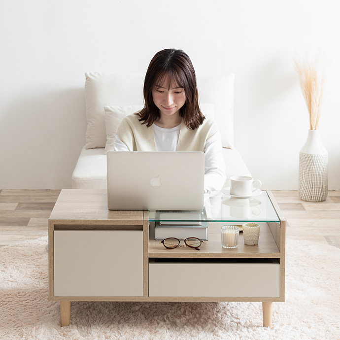 g134029]Erin ディスプレイ収納付きドレッサーテーブル ドレッサー