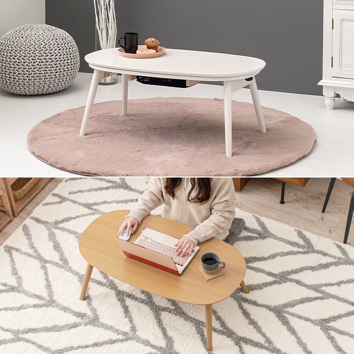 g78624]【楕円形:天板 90cm×50cm】Carmina+Luna こたつ+掛け布団2点