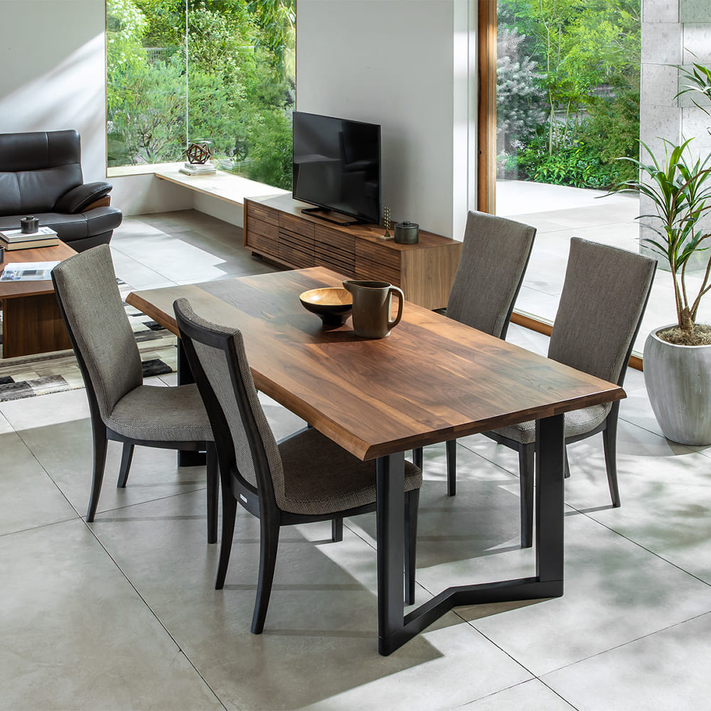 カリモク］【地域限定】ダイニング5点セット 4人掛け テーブル（エッジ