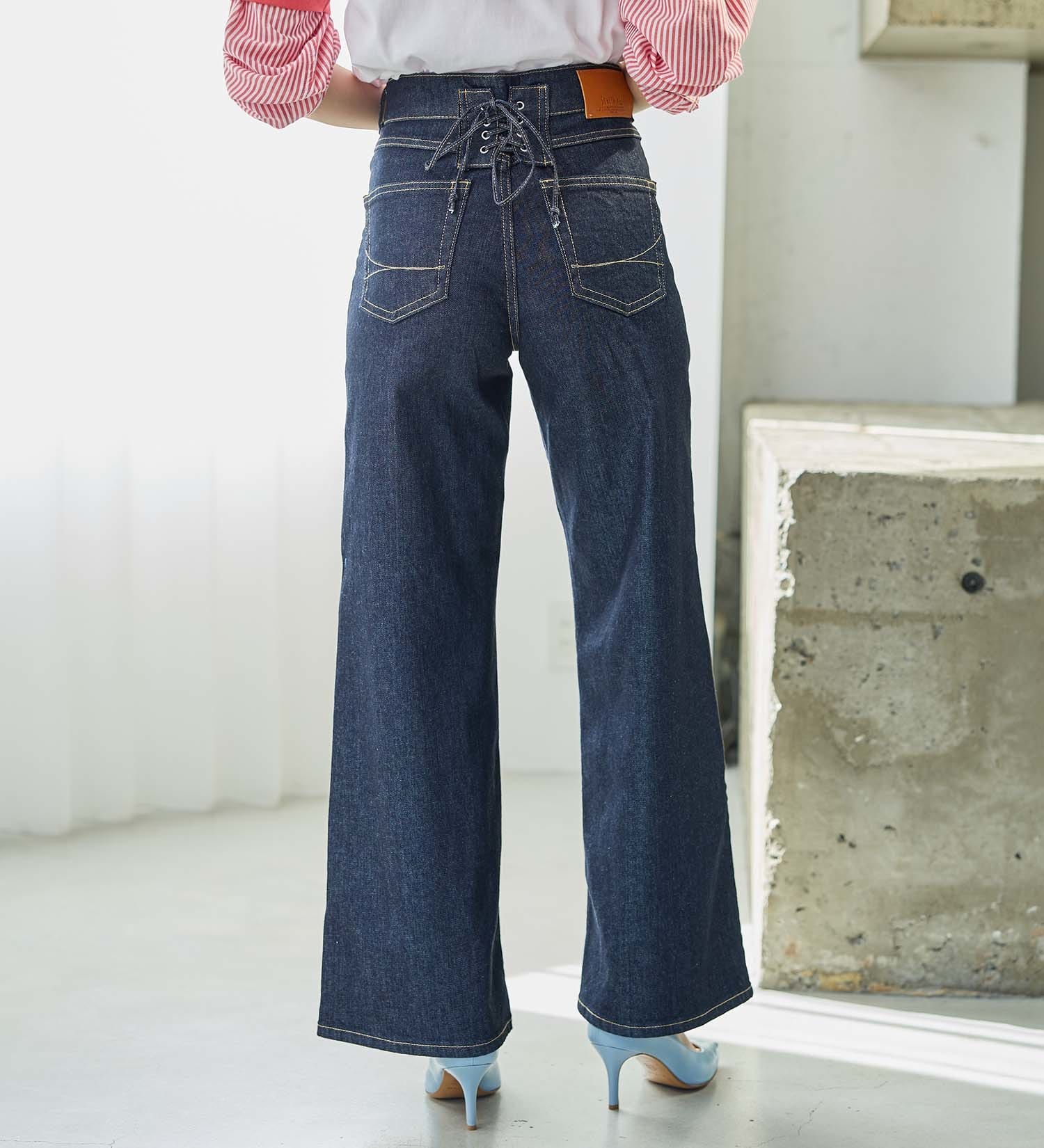 SOMETHING LISAレースアップワイドデニムパンツ|SOMETHING|サムシング