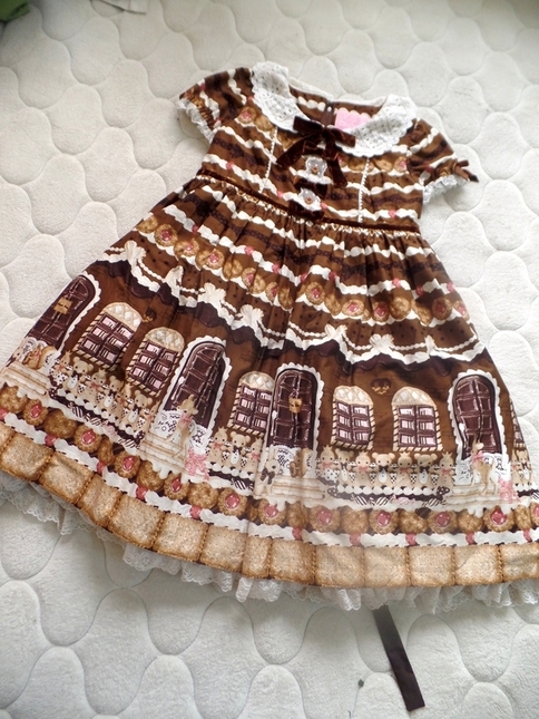 Angelic Pretty Sweet Cream House OP in brown - One Piece - Lace