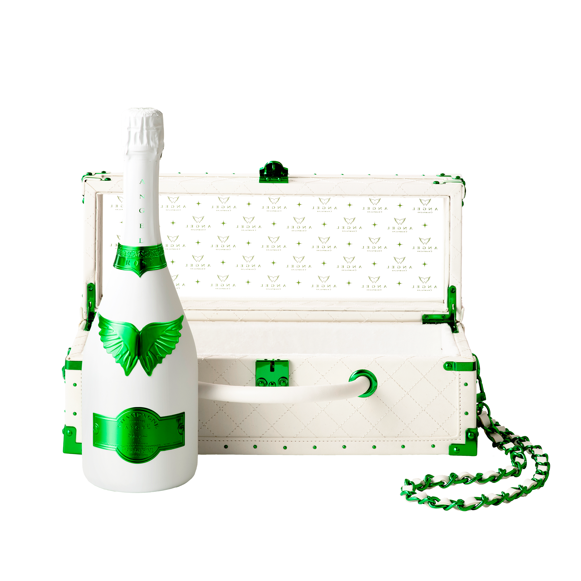 ANGEL CHAMPAGNE NV Brut Rose White Holiday Edition Green - ANGEL