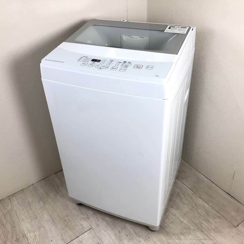 全自動洗濯機 風乾燥機能 ニトリ 6.0kg 2019年〜2020年製 ガラストップ