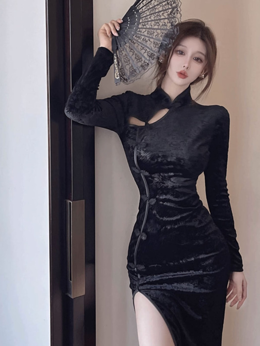 チャイナ服 スリッド セクシーチャイナドレス ドレス|チャイナ服専門
