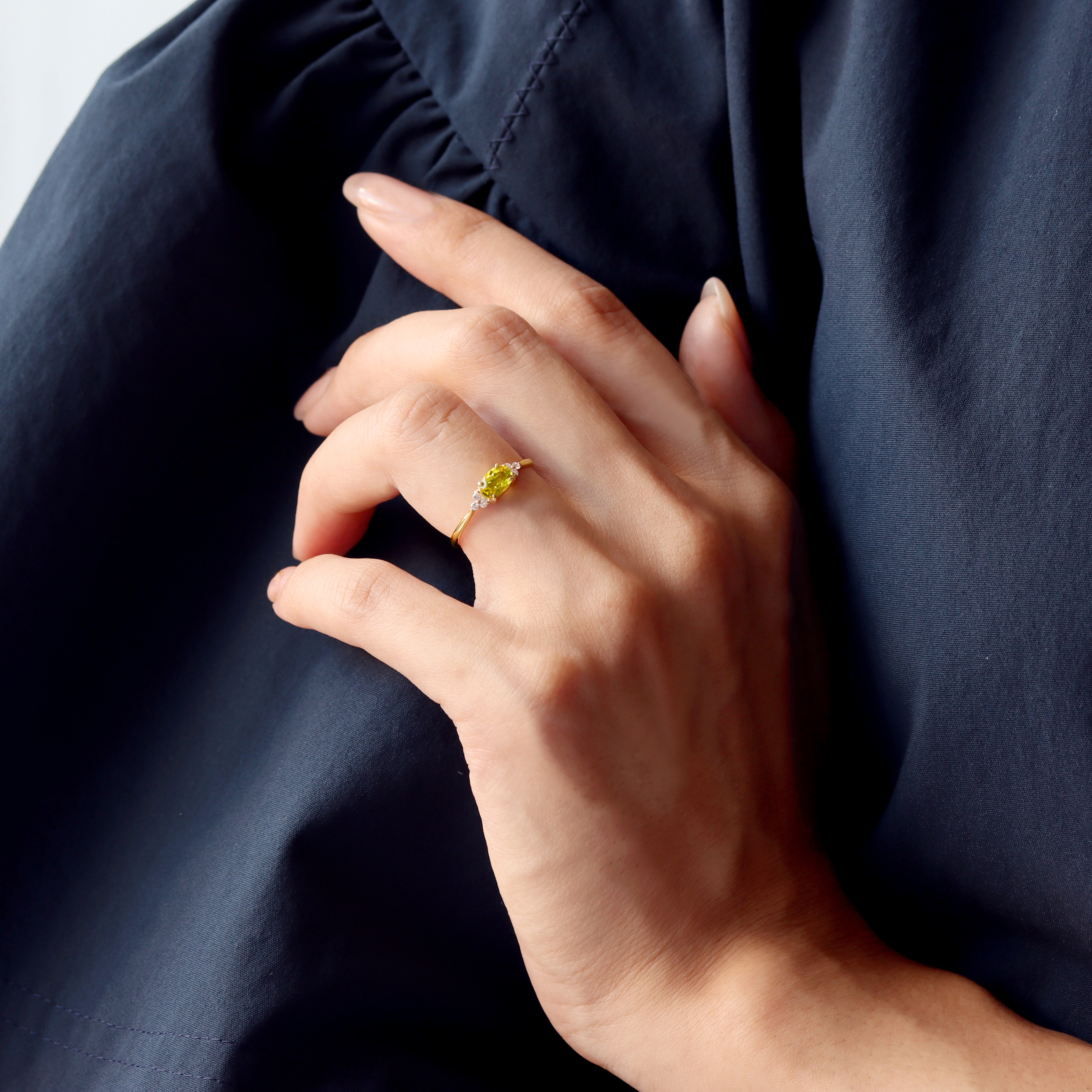 ビズー公式】カナリーイエロートルマリン×ダイヤモンド K18/PTリング