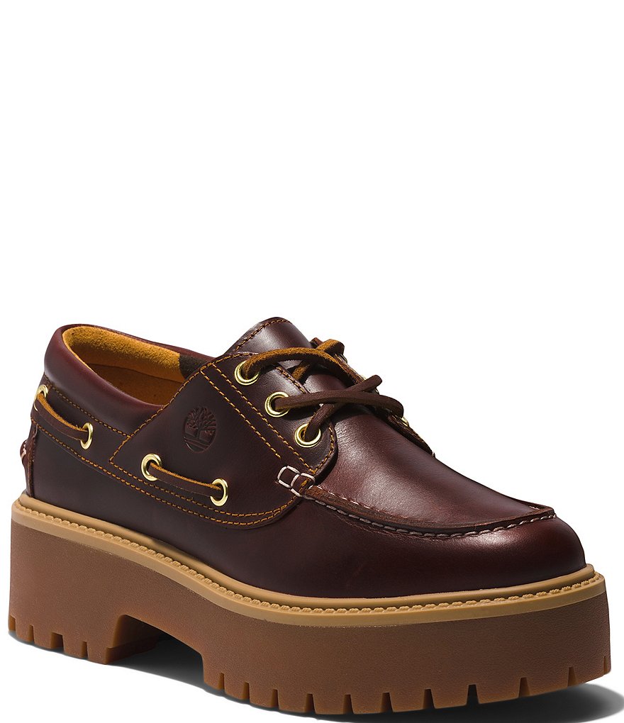 Timberland Women's Stone Street 3 Eye Leather Premium Platform Lug