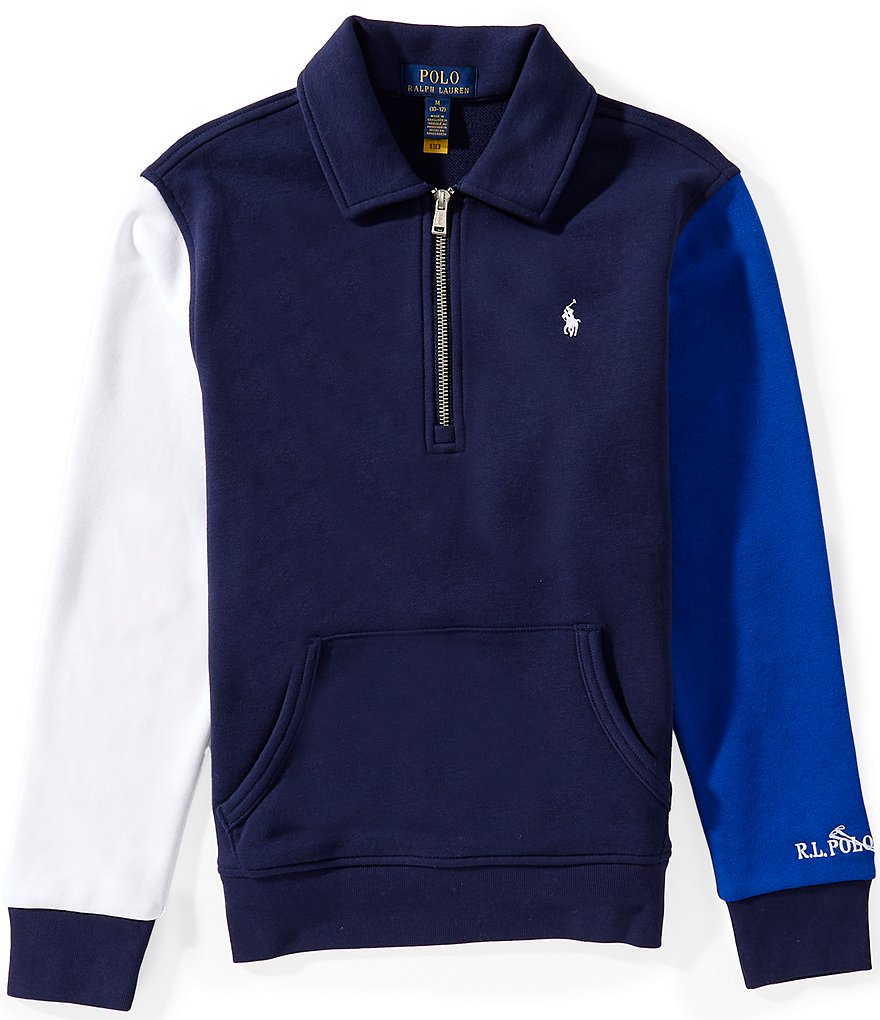 Polo Ralph Lauren Big Boys Long-Sleeve Color-Blocked Quarter-Zip
