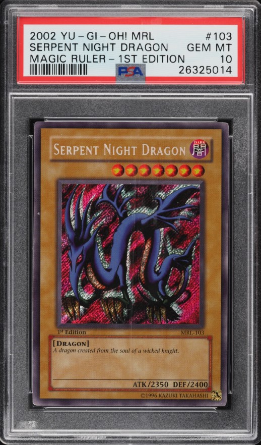 2002 Yu-Gi-Oh! Magic Ruler Serpent Night Dragon #MRL-103 PSA 10