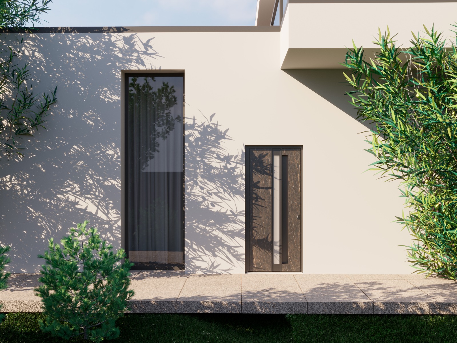 Front Exterior Aluminum Door with Hidden Handle / Hiddex 0155