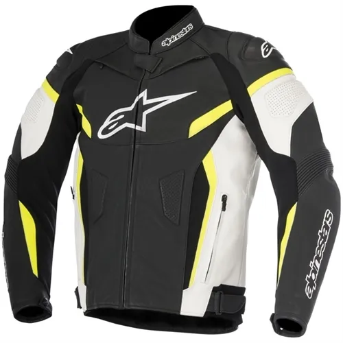 Jaqueta Alpinestars GP Plus R V2 Preta/Branca/Amarela Fluor (Couro