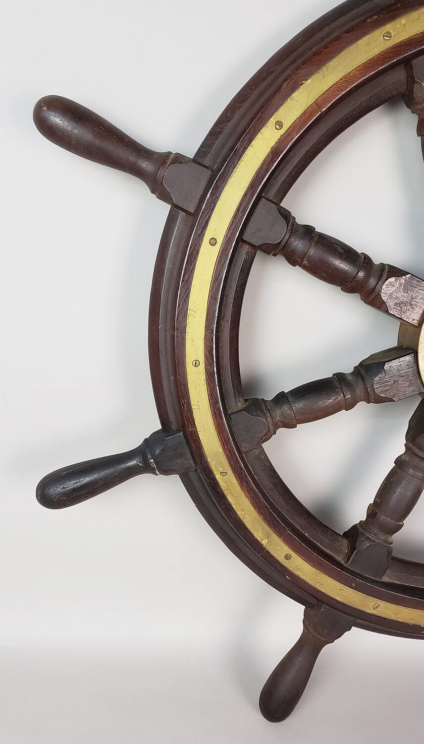 John Hastie Antique Ship Yacht's Wheel - Antique John Hastie Eight