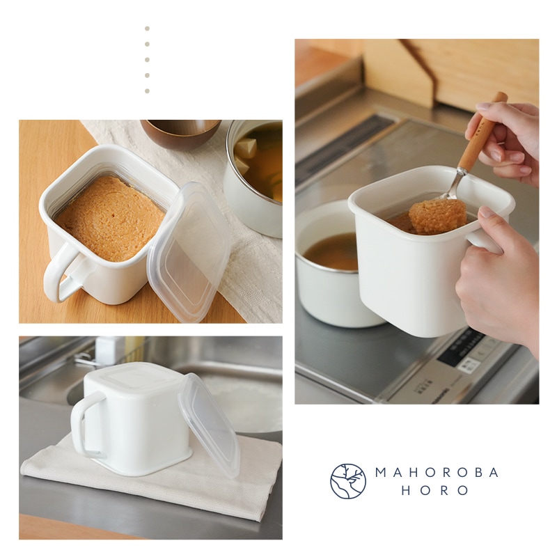 dショッピング |味噌ポット ホーロー みそポット 味噌 保存 容器 味噌