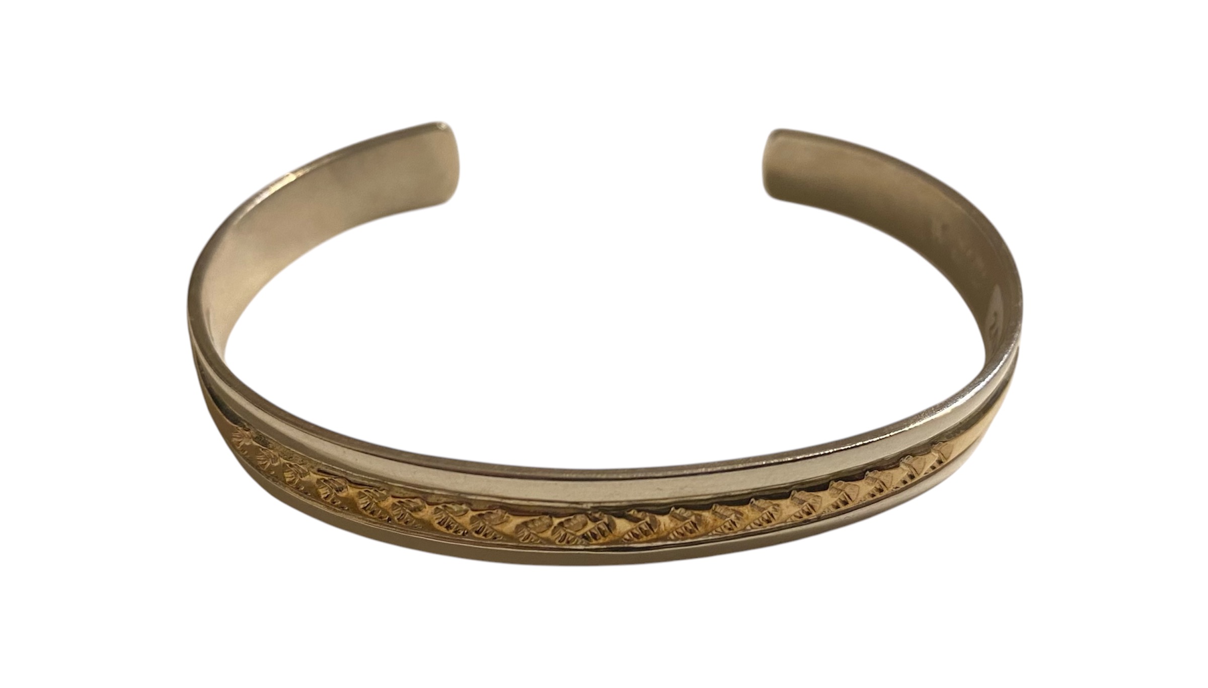 INDIAN JEWELRY NAVAJO族 KING PINO作 SILVER×14K GF スタンプワーク