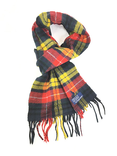 雑貨 古着 90s Polo Ralph Lauren タータン チェック ポニー 刺しゅう