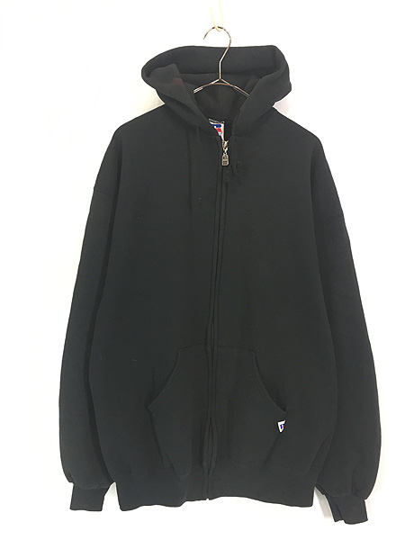 古着 90s USA製 Russell 無地 ソリッド セットイン スウェット ジップ