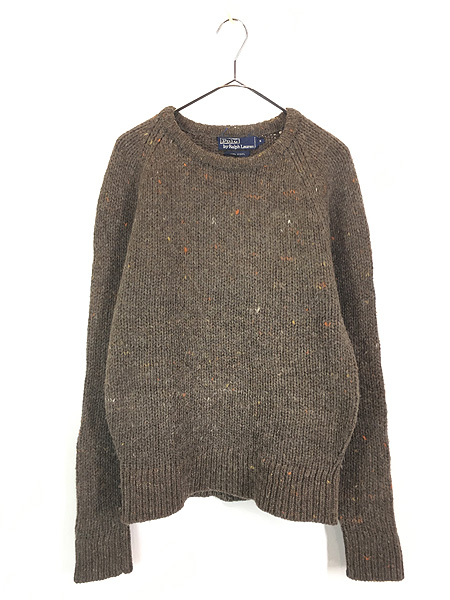古着 90s Polo Ralph Lauren ミックス ウール ラグラン ニット