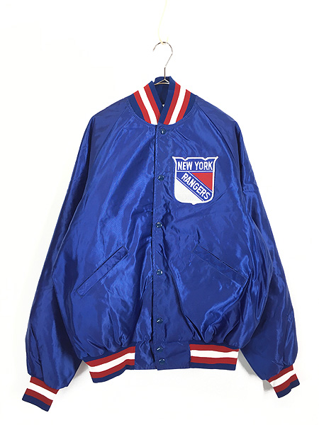 古着 80s USA製 NHL New York Rangers レンジャーズ 光沢 サテン