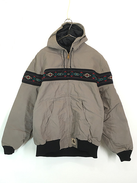 古着 80-90s Carhartt ネイティブ パターン!! グレー ダック