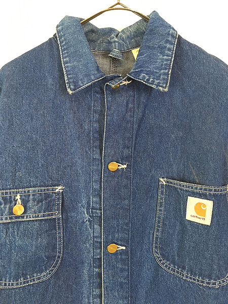 古着 80s USA製 Carhartt デニム ミシガンチョア カバーオール