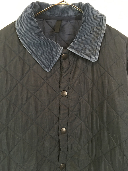 古着 00s 英国製 Barbour 太畝 コーデュロイ襟 キルティング