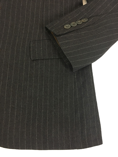 古着 80s USA製 Christian Dior ダーク ストライプ ウール テーラード