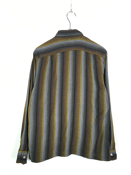 古着 60s N+N 好配色 オンブレ シャドー ストライプ 開襟 ボックス