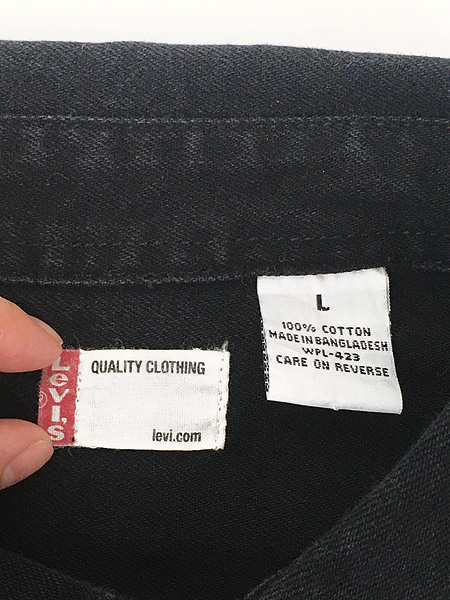 古着 90s Levi's Red Tab 100% コットン ブラック デニム シャツ L③