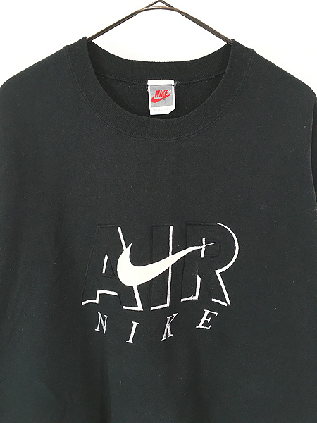 古着 90s USA製 NIKE AIR スウォッシュ ロゴ 刺しゅう スウェット