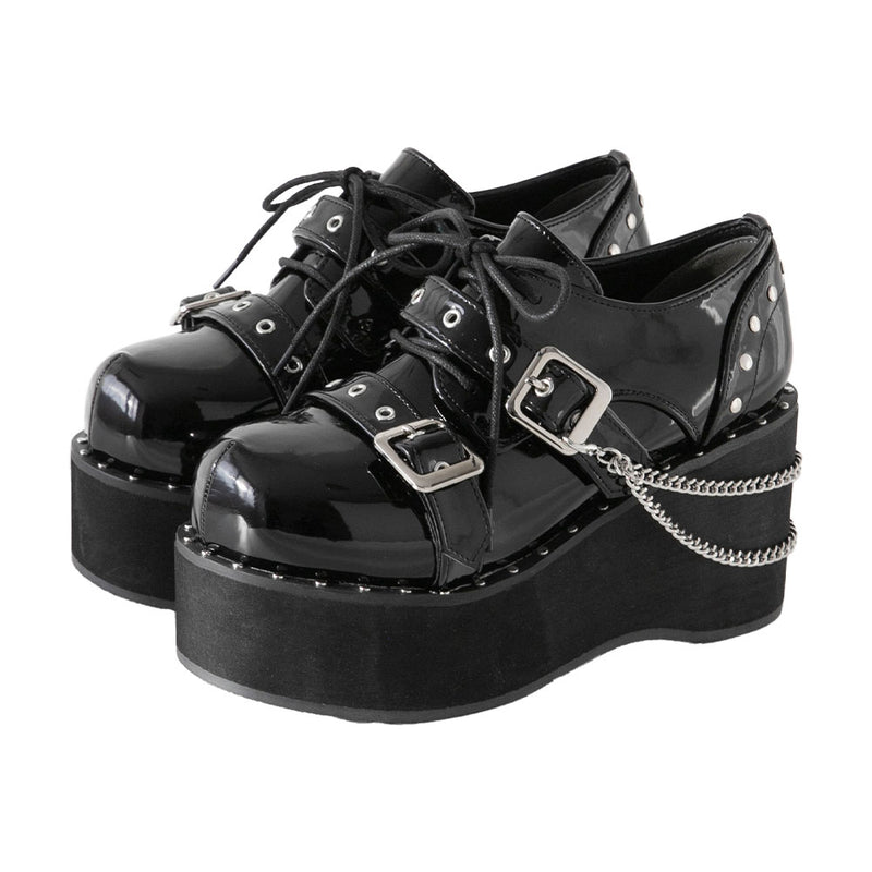 厚底スタッズチェーン地雷パンプス – レディースファッション通販の夢